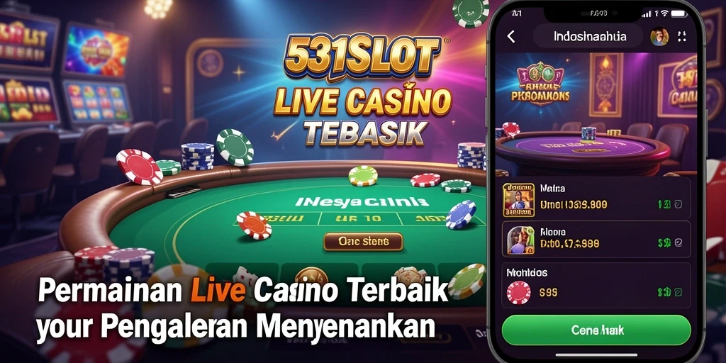 Tampilan menarik dari permainan Live Casino seluler 531SLOT.