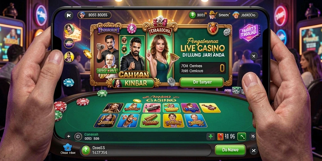 Screenshot gameplay Live Casino 8055 dengan dealer langsung yang profesional.