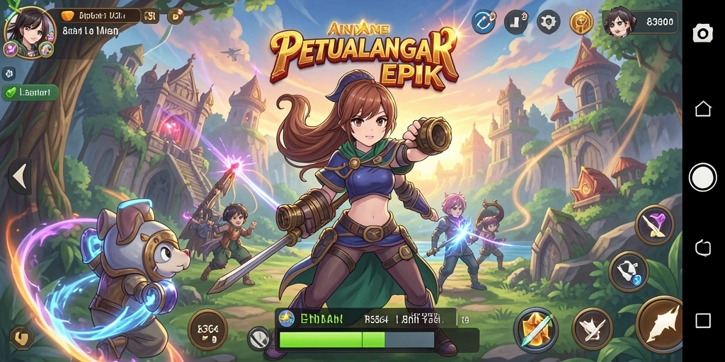 Tampilan gameplay yang seru dan grafis anime menawan.