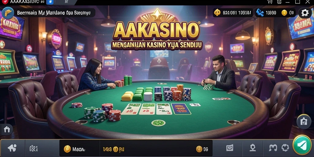 Tampilan menakjubkan kasino dengan berbagai permainan menarik.