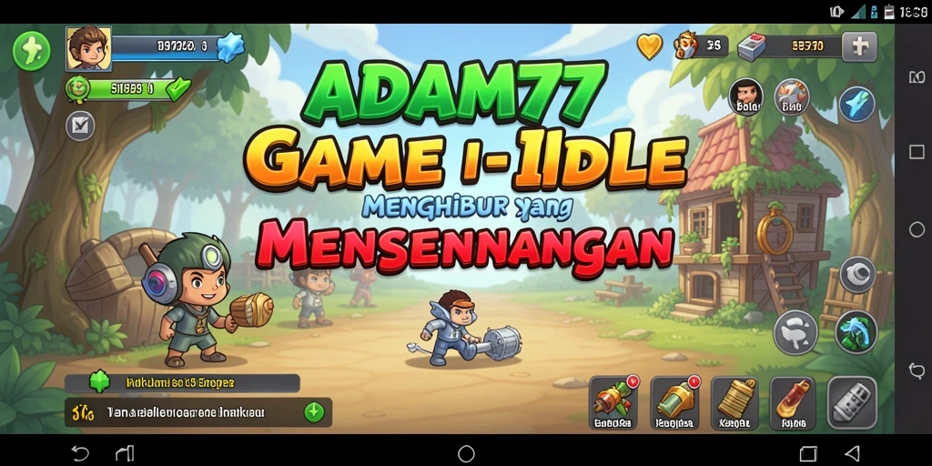 Tangkapan layar utama ADAM77 menampilkan gameplay yang menarik dan interaktif.