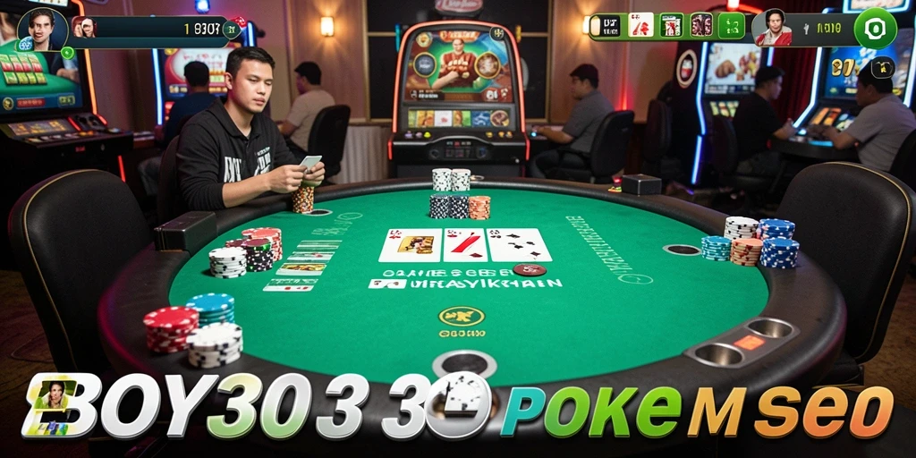 Tampilan gameplay poker seru dalam BOY303 dengan grafik yang menarik.