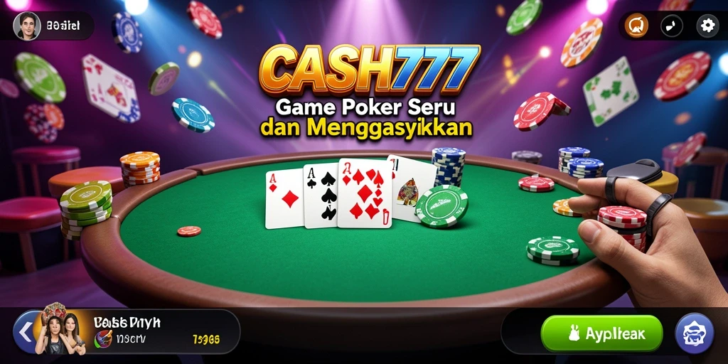 Screenshot gameplay CASH777 menampilkan suasana meja poker yang seru.