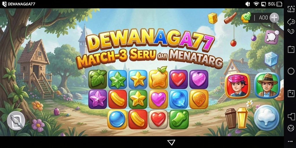 Tampilan gameplay DEWANAGA77 yang penuh warna dan seru.