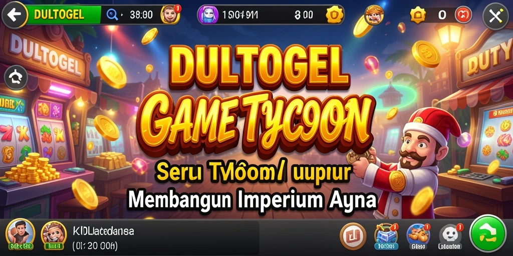 Tampilan menarik gameplay DULTOGEL yang menggambarkan manajemen bisnis.