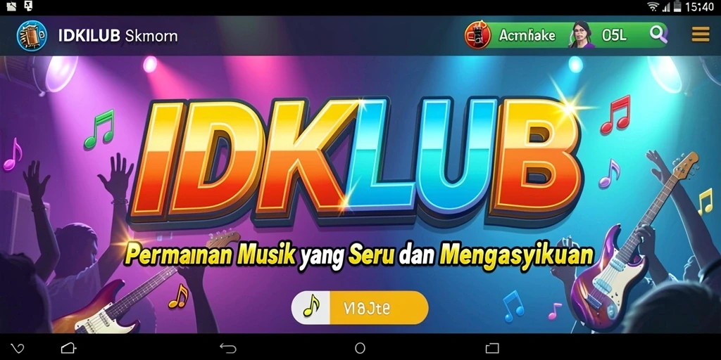 Screenshot gameplay IDKLUB menampilkan keseruan berinteraksi dengan musik.