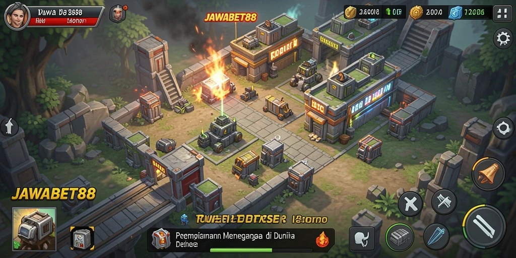Screenshot JAWABET88 menampilkan aksi mendebarkan Tower Defense.