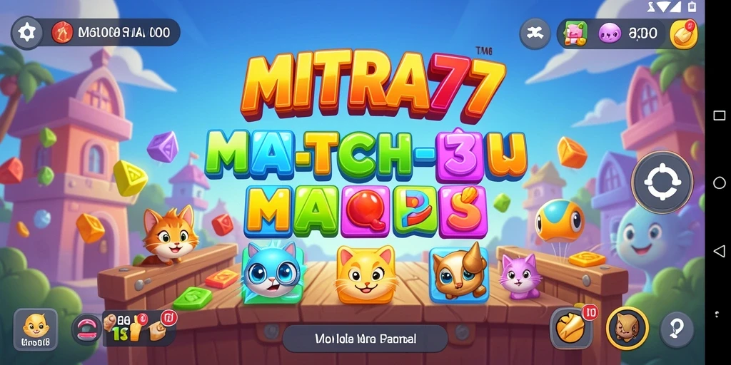 Tampilan gameplay menawan dari MITRA77 dengan warna cerah dan karakter unik.