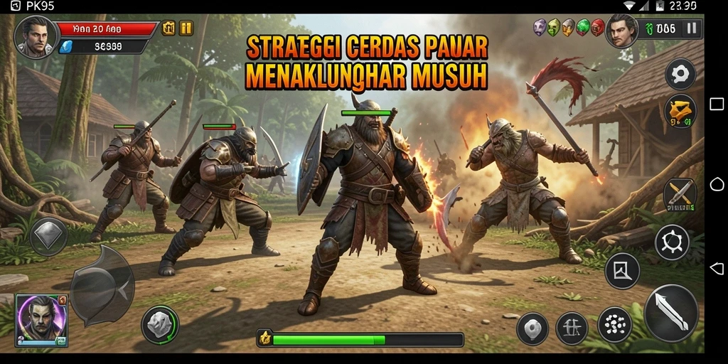 Tampilan gameplay PK95 yang menantang dan strategis.