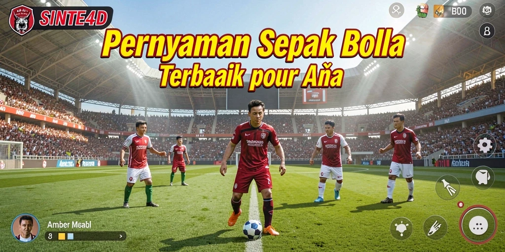 Tampilan gameplay SINTE4D dengan aksi sepak bola yang mendebarkan.