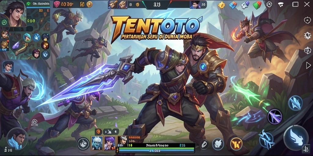 Gameplay seru TENTOTO dengan pertarungan antar tim yang strategis.
